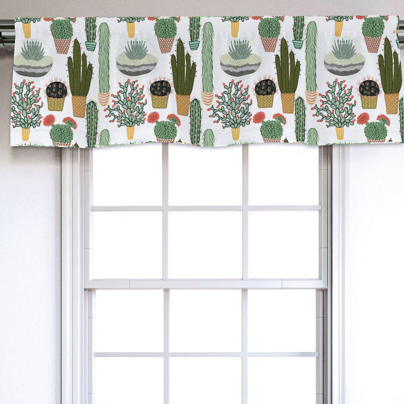 Sateen Floral Ruffled Window Valance