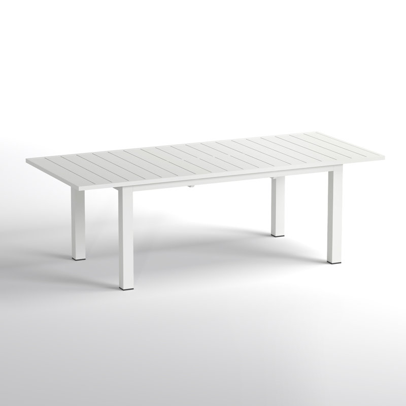 Table de salle à manger d'extérieur Calliana, Blanc, 91.33"