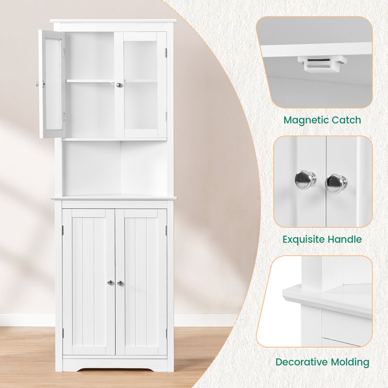 Rangement pour salle de bain Melhado, Blanc