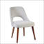 Ensemble de chaises de salle à manger rembourrées en polyester avec dossier rembourré, pieds en bois-312475600