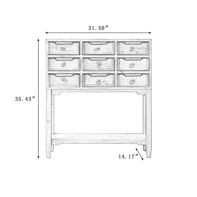 Buffet décoratif rétro en bois de noyer massif