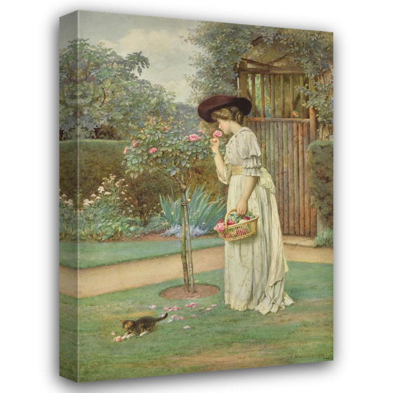 "Roses en fleurs" par Charles Edward Wilson - Art mural sur toile tendue avec châssis, H 48 po x l 33 po