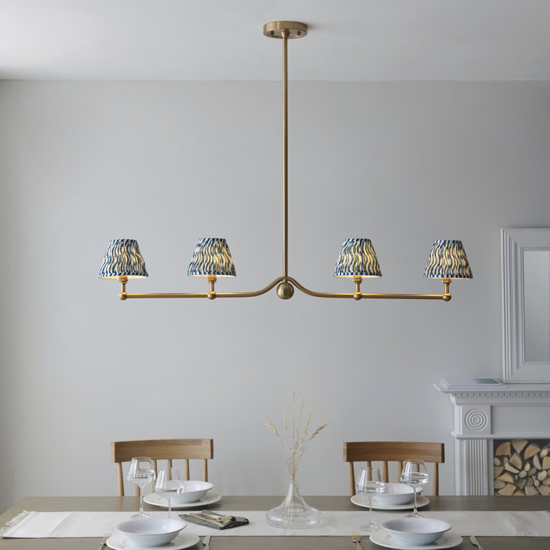 Santiago 4 - Light Shaded Chandelier, Blue