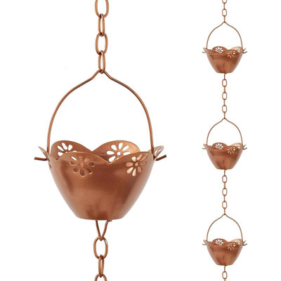 Rain Chains for Gutters, 8.2 FT Rain Chain with 10 Cups