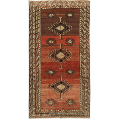Tapis unique en laine des années 1940 de 3 pi 3 po x 6 pi 3 po