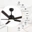 Ventilateur de plafond intelligent de 60 po avec éclairage à DEL, télécommande, moteur CC réversible Emerzon.
