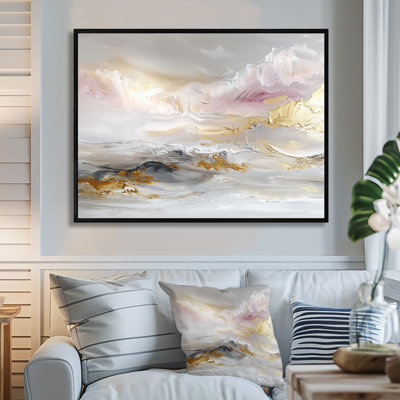 «Pure Golden Minimalisme Coastal Landscape III - plage côtière», art mural