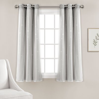 Star Sheer Insulated Grommet Blackout Window Curtain Panel -  Lush Decor, 21T010831