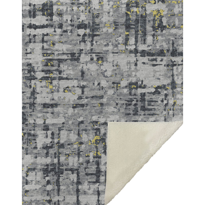Jeté en sherpa One Pixie Street Multi 50 po x 70 po, multicolore, Gris; or; jaune