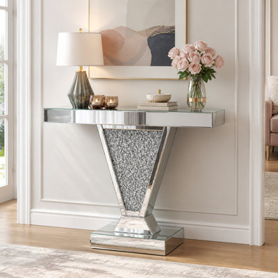 39.17'' Glass Top Console Table