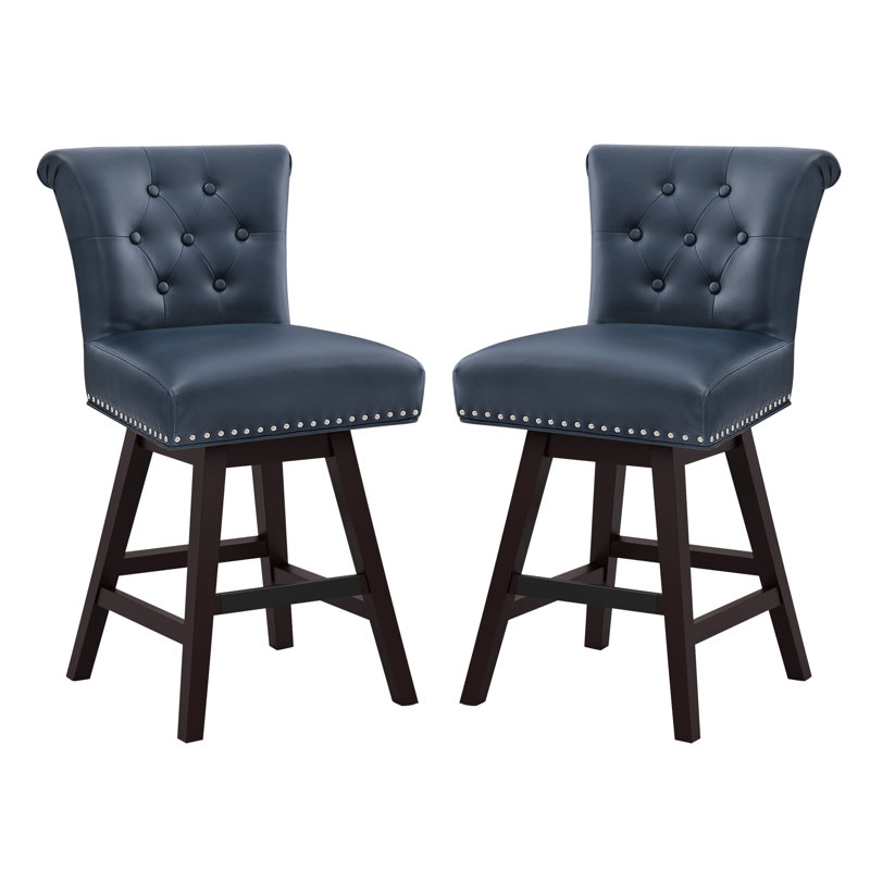 Aralis Swivel 26" Counter Stool, Navy