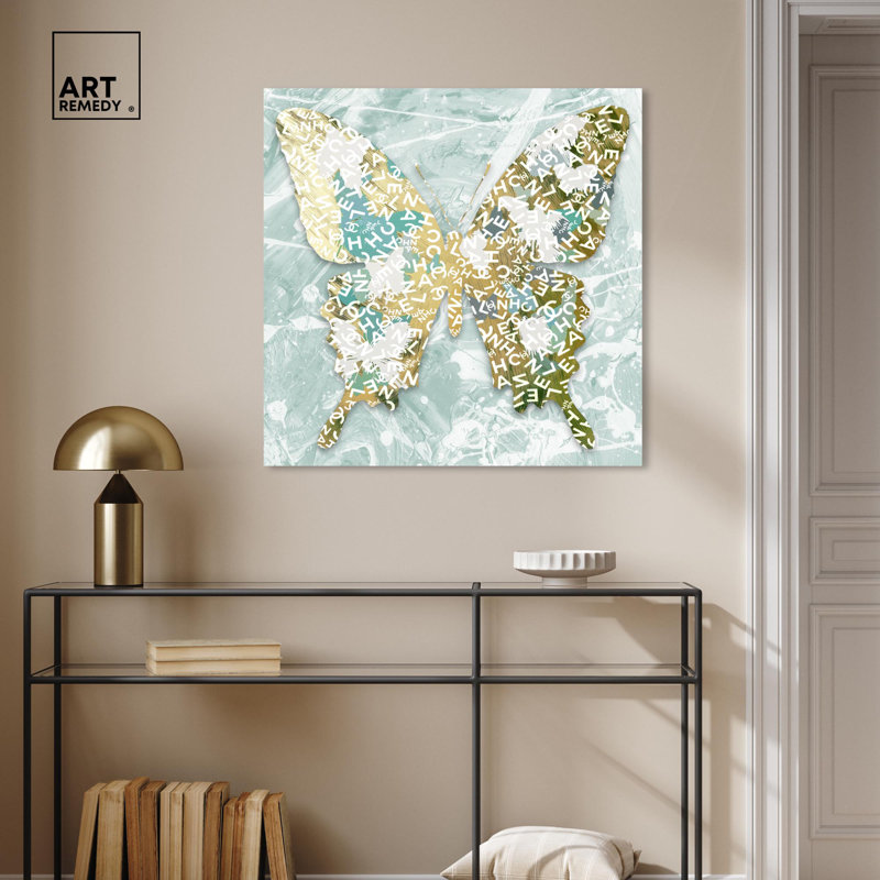 Art papillon sur toile Butterfly Graffiti 2, Toile tendue, H 30 po x l 30 po