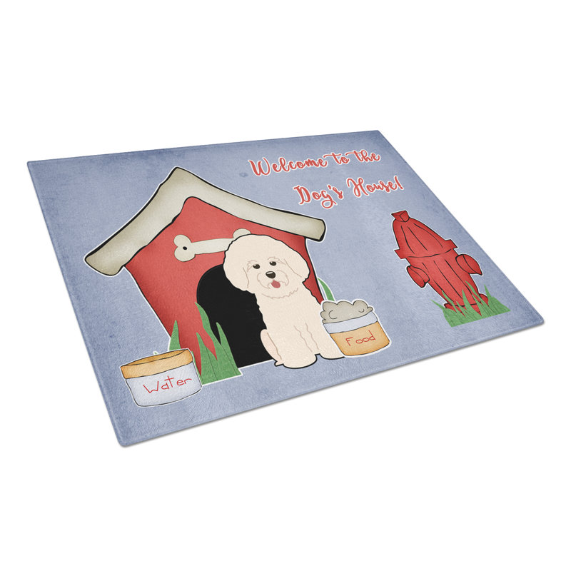 Caroline's Treasures Dog House Glass Bichon Frise Cutting Board