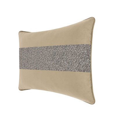 Coussin lumineux avec rayures strass - velours