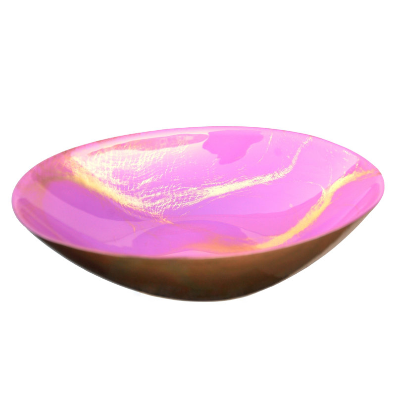 Mercer41 Olinda Glass Serving Bowl, Blush