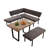 3-Piece Mdf Top Dining Table Set 42.9 In. Rectangle Table, 1 Sofa Corner Bench And 1 Bench-517196718