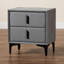 Hedviga Baxton Studio Etienne Modern Slate Grey Velvet 2-Drawer Nightstand