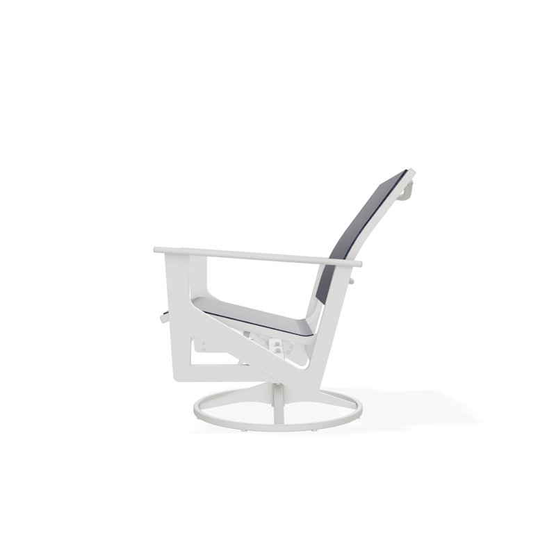 Wexler Outdoor Swivel Lounge Chair, White 6D Sunbrella®, Snow