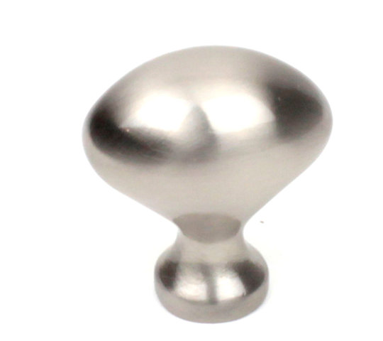 Poignée ovale de longueur 1 1/4 po peinte à la main Builder's, Nickel satiné