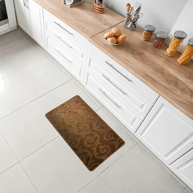 Tapis de cuisine Design, Rectangle 1 pi 5 po x 2 pi 8 po, Brun