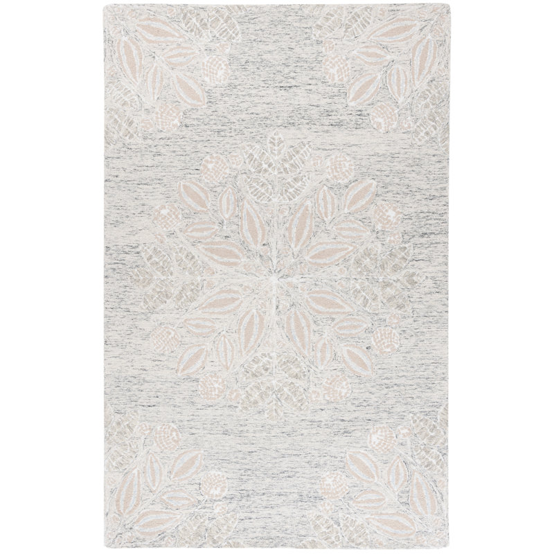 Jardin Hand Tufted Performance Floral Rug, Rectangle 6' x 9'