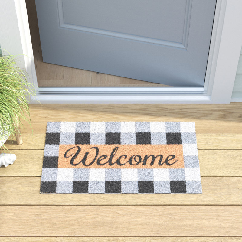 Joli tapis d'extérieur antidérapant Ura, L 29 po x l 17 po, Gris