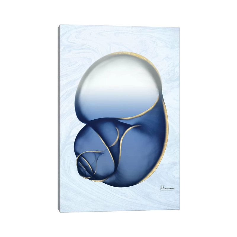 Marble Indigo Snail I by Albert Koetsier - Wrapped Canvas Painting, 66.04 cm H x 45.72 cm W x 3.175 cm D