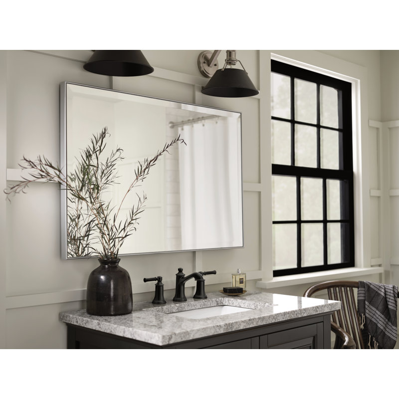 Matte black two-handle high arc bathroom faucet, Matte Black