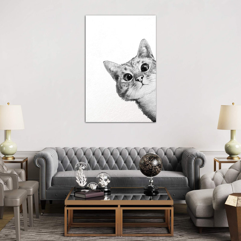 Sneaky Cat - Wrapped Canvas Print, 152.5 cm H x 101.5 cm W