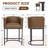 26" Counter Height Bar Stools, Faux Leather Barrel Counter Chairs -1695636040