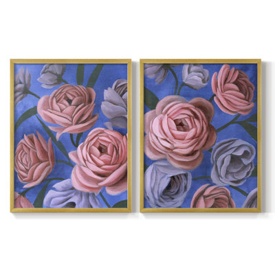 «Layered Petals I», reproduction encadrée de qualité supérieure - prête à être accrochée - aucun clou requis - aucun clou requis