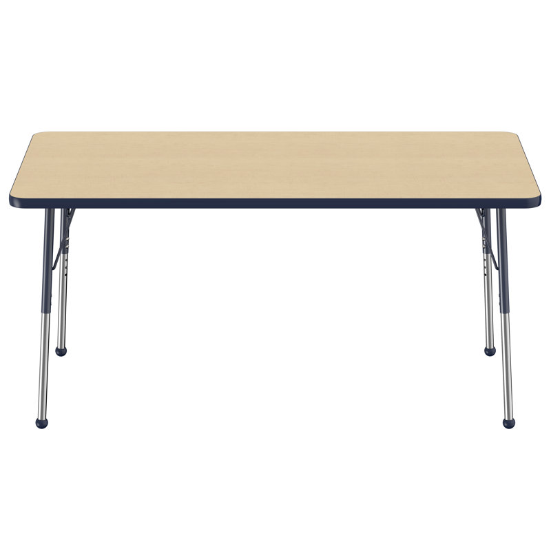 Laminate Adjustable Rectangle 6 Students Activity Table, 60" x 30", Navy