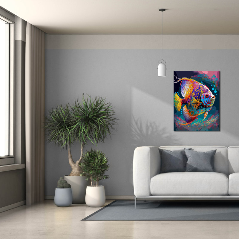 " Angelfish " by Dean Russo, 34" H x 26" W x 1.5" D