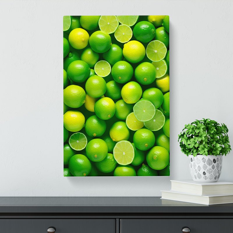 Lime Fruit Colour Field - Wrapped Canvas, 60cm H x 40cm W x 3cm D