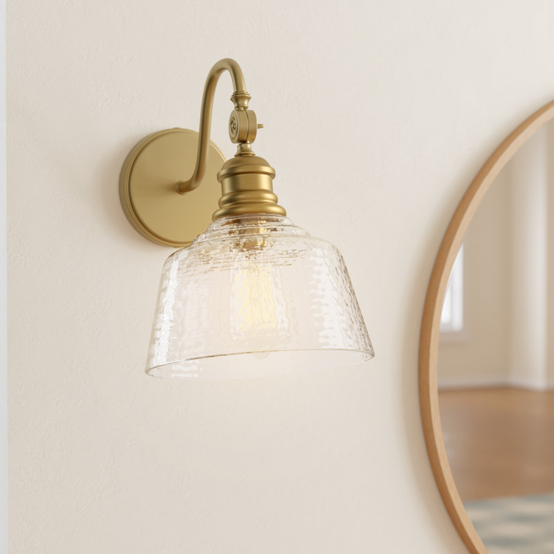 Lindholm 1 - Light Dimmable Armed Sconce in Natural Brass, Natural Brass
