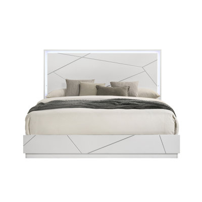 Esther White & Silver High Glossbed W/LED