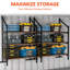 Paquet de 4 tablettes de rangement robustes pour le transport - 3 tablettes réglables en acier, capacité de charge de 800 lb par support
