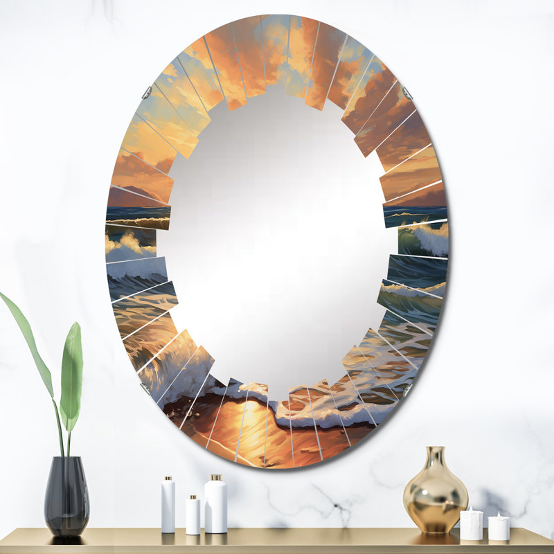 Assabet - Miroir mural nautique et plage ovale, 36 po x 24 po