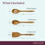 Anolon Teak Wood Cooking Tools 13-Inch Utensils Set, 3 Piece