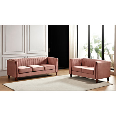 Ensemble de salon en velours 2 pièces Sherlee