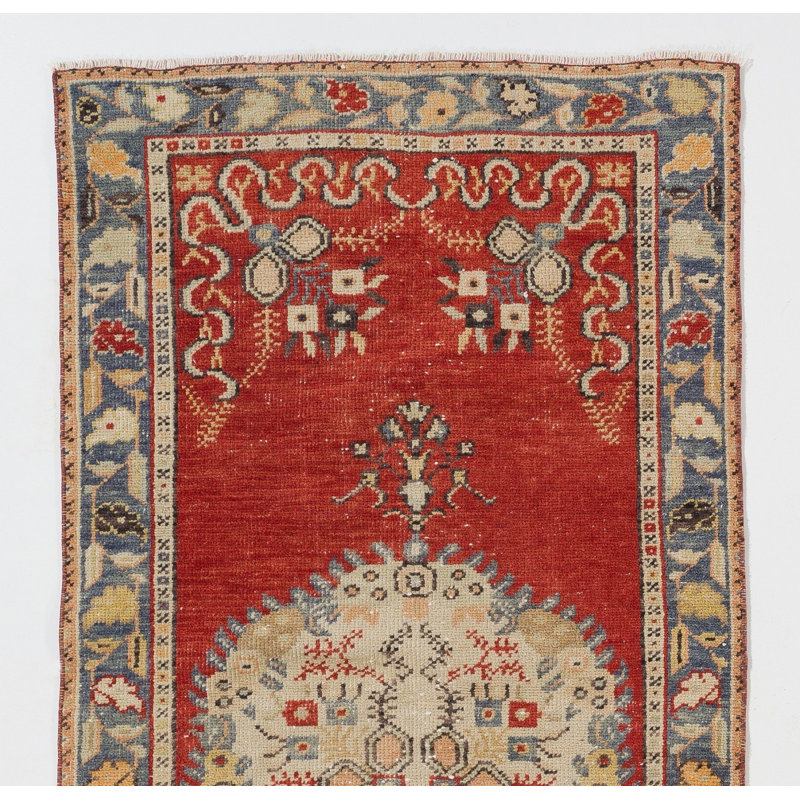 Tapis turc vintage en laine fait à la main