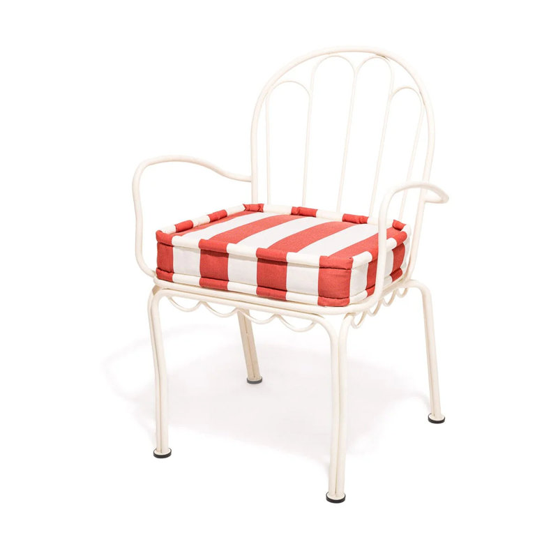 Al Fresco Outdoor Dining Chair, Red/White