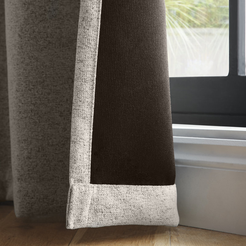 Velvet Chenille Dimout Room Darkening Curtain Panel Pair, 66" Width x 72" Drop (168 x 183cm)