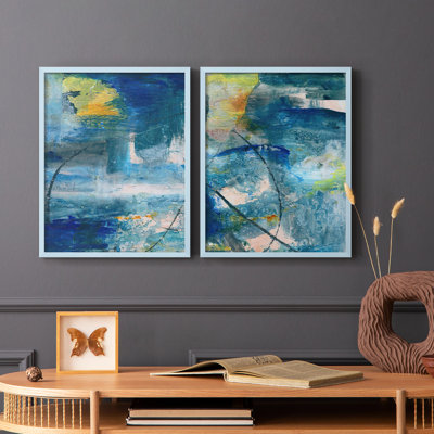 «Spring Winds I», reproduction encadrée de qualité supérieure - prête à être accrochée - aucun clou requis - aucun clou requis