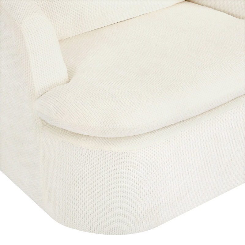 Fauteuil oscillant pivotant Arthur, Chenille ivoire