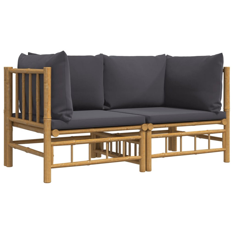27.2'' Wide Patio Sofa with Cushions, Dark Gray