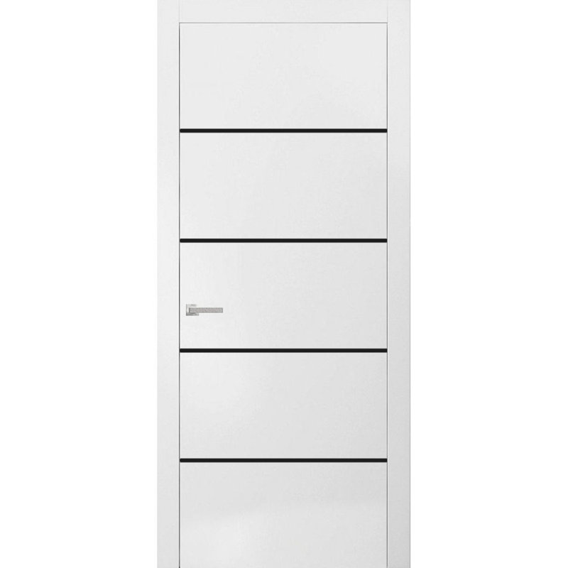 Porte intérieure moderne en bois avec quincaillerie | Planum 0015 | Garnitures à panneau simple | Portes de salle de bain robustes