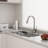 Kitchen Faucet with Pull Down Sprayer, Single Handle, 3-Function Spray, Brushed Nickel, Soap Dispenser & Deck Plate Included