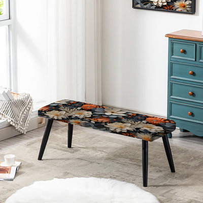 Banc rembourré floral bleu et blanc Harmony Fusion