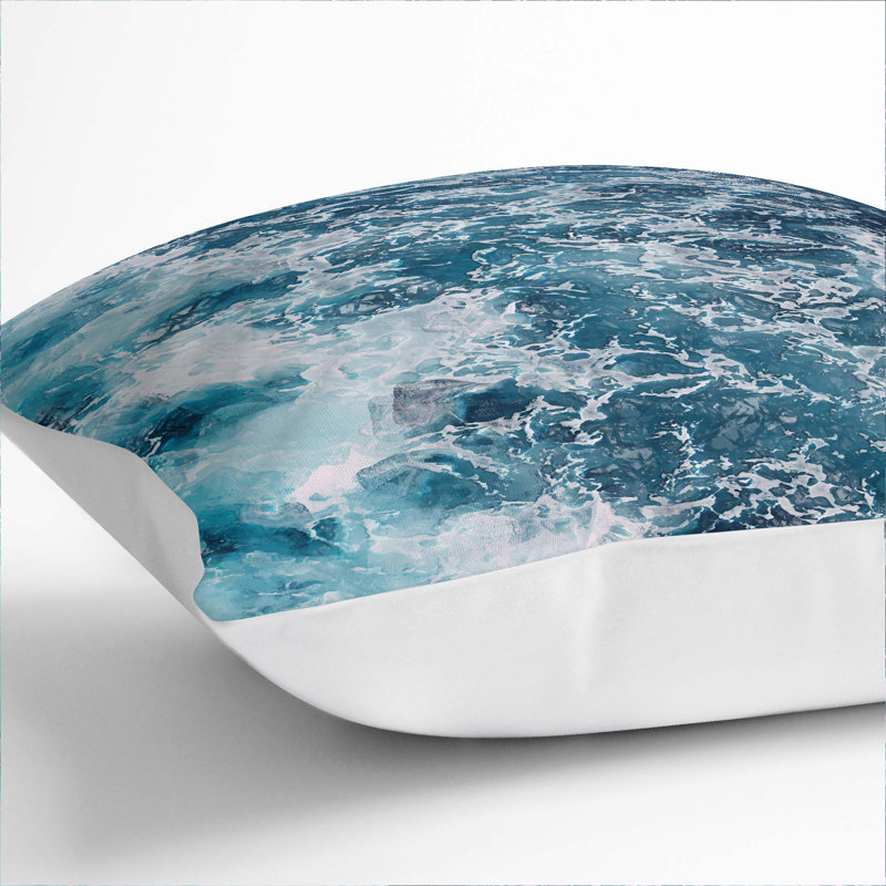 Abstract Square Throw Cushion, 55cm H x 55cm W x 20cm D, White